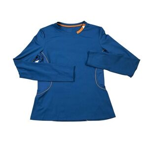 Aimer Sports Women's Long Sleeve Athletic Top Blue Crew Neck Fits Size Medium